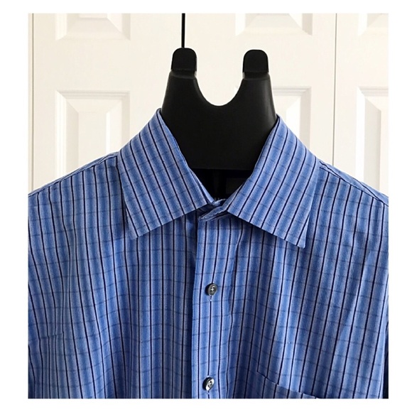 MICHAEL KORS Men's Blue Dress Shirt Sz L 16 1/2” - Picture 3 of 8